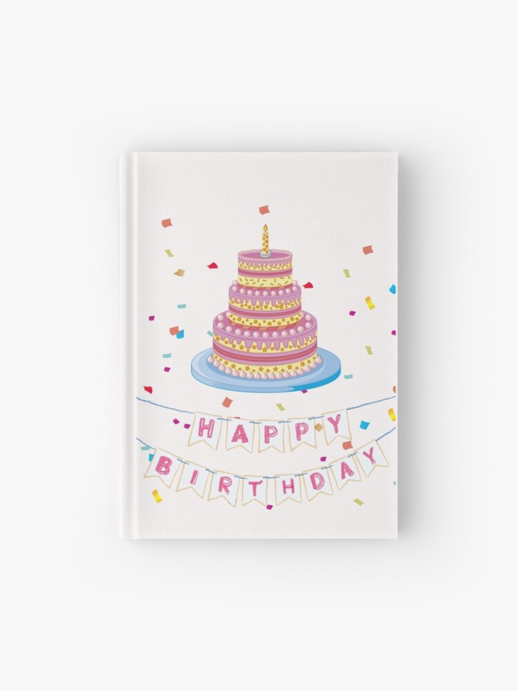 Cuaderno de tapa dura «¡El pastel de cumpleaños es lo que hace el cumpleaños!  pastel de feliz cumpleaños, fiesta, delicioso pastel» de BonusArt |  Redbubble