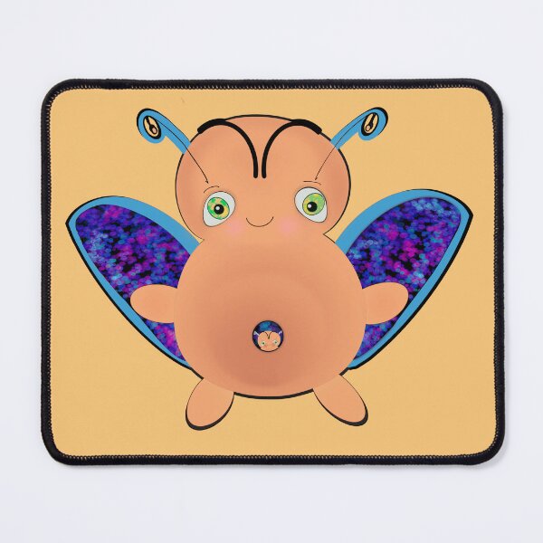 Item preview, OOAK INDIE ART - Flying Baa Bug Monster with Baby Light Orange background designed and sold by FlippinTurtles.