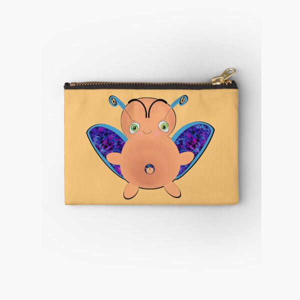 Item preview, OOAK INDIE ART - Flying Baa Bug Monster with Baby Light Orange background designed and sold by FlippinTurtles.