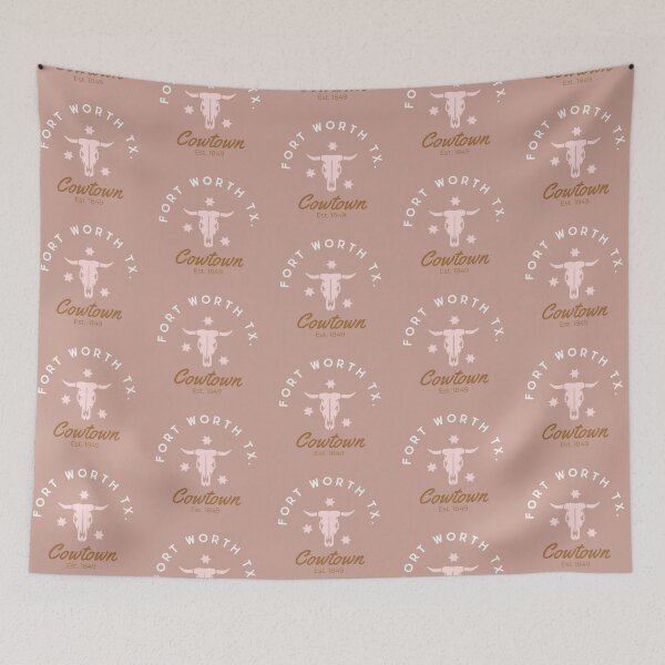 Item preview, Fort Worth Cowtown Pink and Brown designed and sold by AshTreeCrtvCo.
