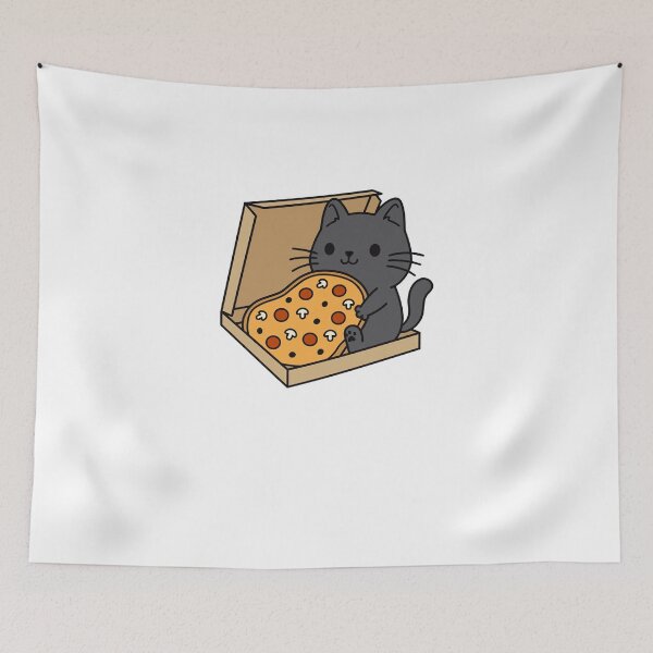 Item preview, Happy pizza eating cat animal designed and sold by Kelley0281.