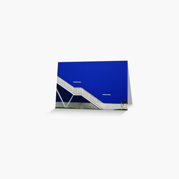 Blue Wall with Stairs Greeting Card
