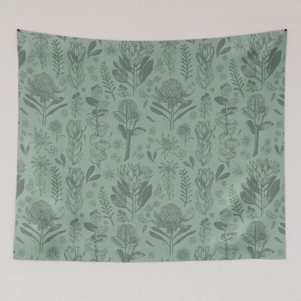 Item preview, Australian Wildflowers Woodcut Style designed and sold by Daniela Glassop.