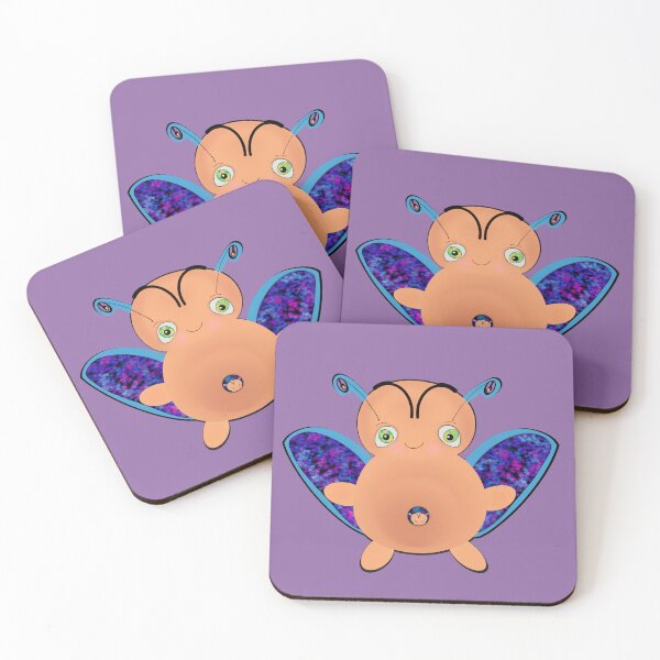 Item preview, OOAK INDIE ART - Flying Baa Bug Monster with Baby - Amethyst Orchard background designed and sold by FlippinTurtles.