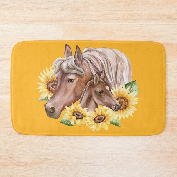 Item preview, Loose Watercolor Sunflowers and Horses Mom and Baby designed and sold by QuanArtinVN.