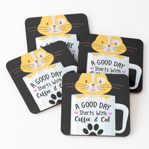 Item preview, A Good Day Starts With Coffee And Cat Funny Coffee Cats  designed and sold by RaahiWin.