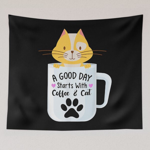 Item preview, A Good Day Starts With Coffee And Cat Funny Coffee Cats  designed and sold by RaahiWin.