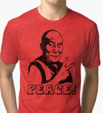 Dalai Lama Peace Sign T-Shirt Tri-blend T-Shirt