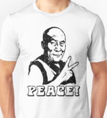 Dalai Lama Peace Sign T-Shirt Slim Fit T-Shirt