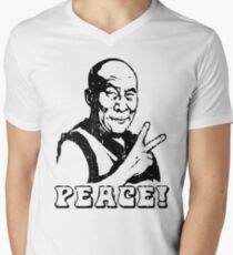 Dalai Lama Peace Sign T-Shirt Men's V-Neck T-Shirt