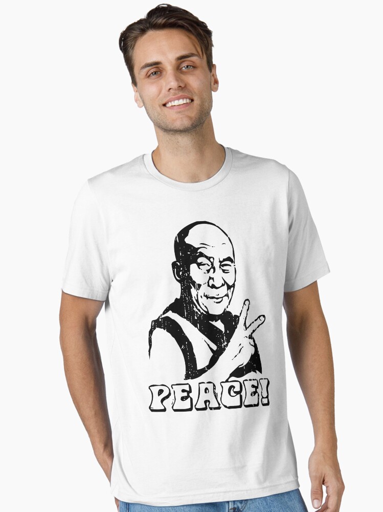 Thumbnail 1 of 7, Essential T-Shirt, Dalai Lama Peace Sign T-Shirt designed and sold by mindofpeace.