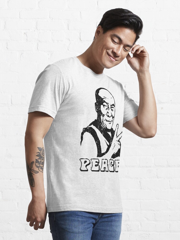 Essential T-Shirt, Dalai Lama Peace Sign T-Shirt designed and sold by mindofpeace