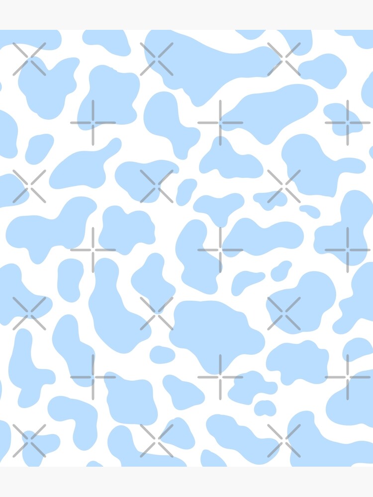 "Preppy, Blue, Preppy Blue, Aesthetic, Animal Print, Cow Print, Preppy