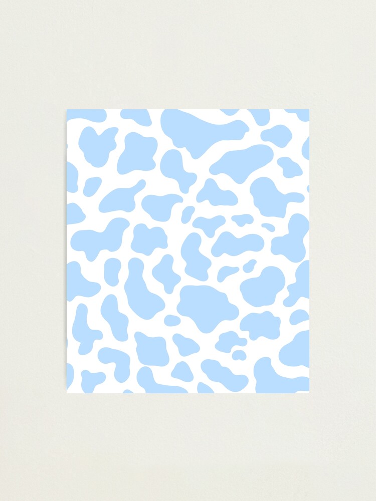 "Preppy, Blue, Preppy Blue, Aesthetic, Animal Print, Cow Print, Preppy