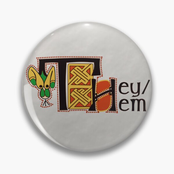 Item preview, illuminated manuscript they/them (w vellum parchment bg) designed and sold by eleeeeeee.