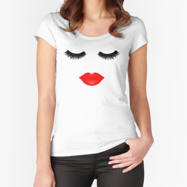 Lips and Lashes Fitted Scoop T-Shirt