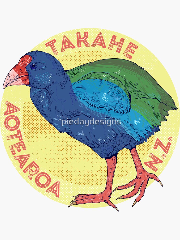 "Takahe New Zealand Bird" Sticker for Sale by piedaydesigns Redbubble