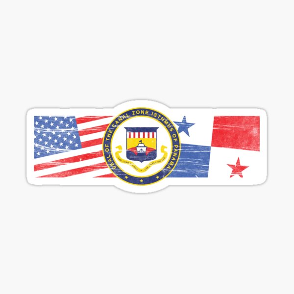 Item preview, US Panama Canal Zone Seal with US and Panama Flags - Zonian designed and sold by twigandtrunk.