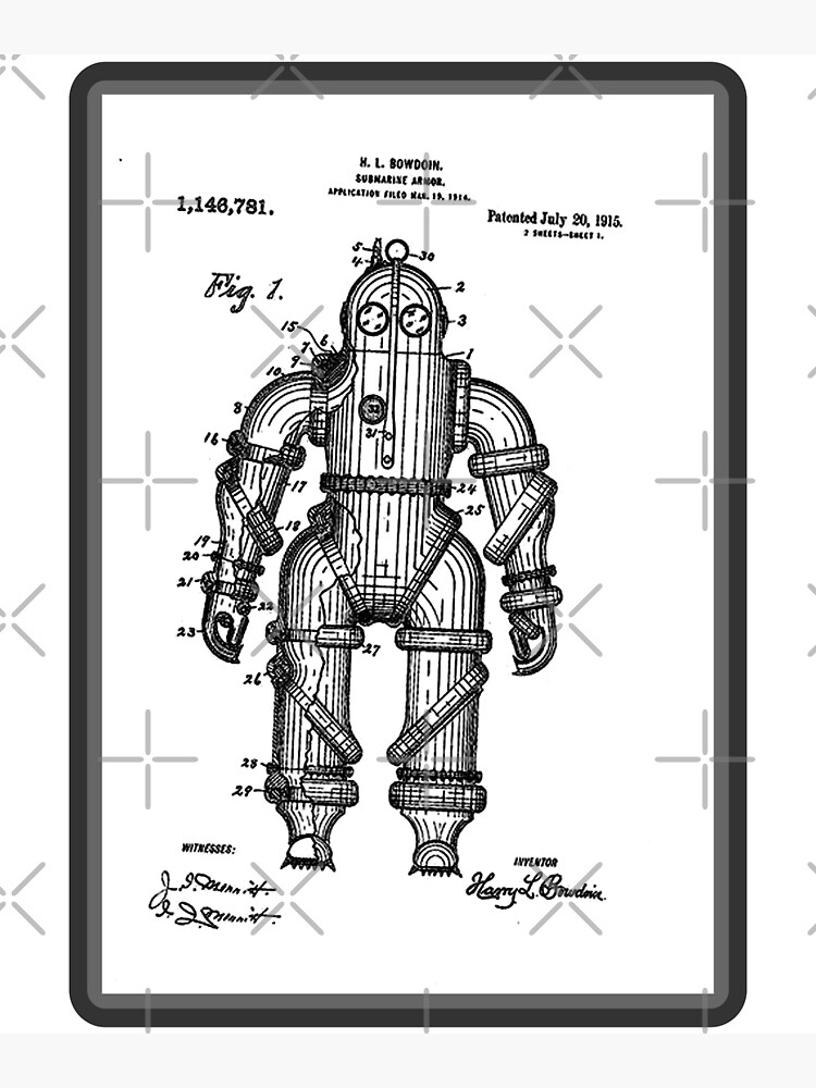 "Antique Submarine Diving Suit " Poster for Sale by sandpiperstudio