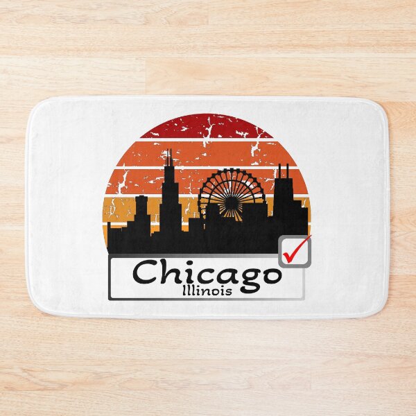 Item preview, Chicago illinois united states of america Skyline vintage black wheel designed and sold by WhereIsTravis.