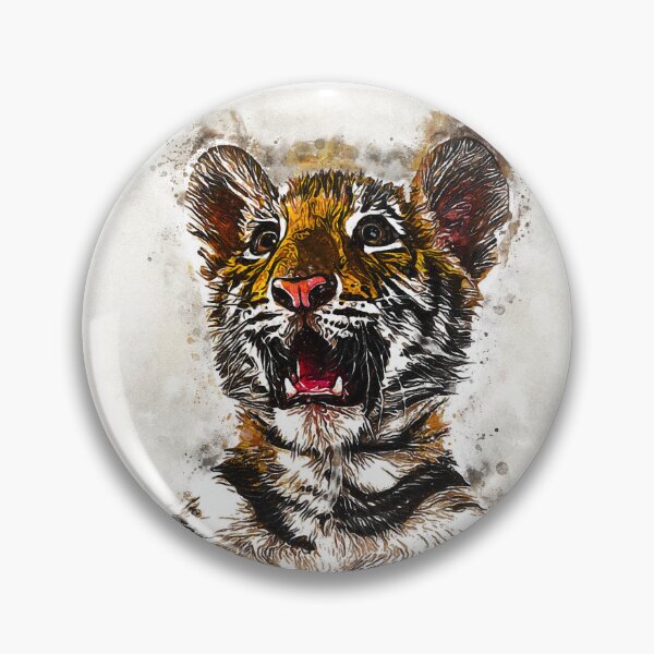 Item preview, Little Tiger Cub Watercolor Portrait, Cute Little Tiger Cub Watercolor Art, Adorable Little Tiger Cub Watercolor, Little Tiger Cub Watercolor Painting designed and sold by Trendymotion.