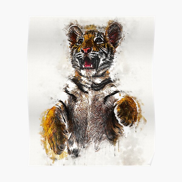 MGVDSES Cute Baby Bengal Tiger Cub Animals Black and White Poster Wall Art  Gift Decor 01 Canvas Post…See more MGVDSES Cute Baby Bengal Tiger Cub