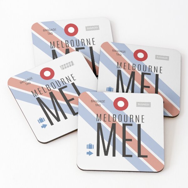 Item preview, Melbourne MEL - Etiqueta de equipaje Aeropuerto Melbourne Cojín designed and sold by Cockpitstore.