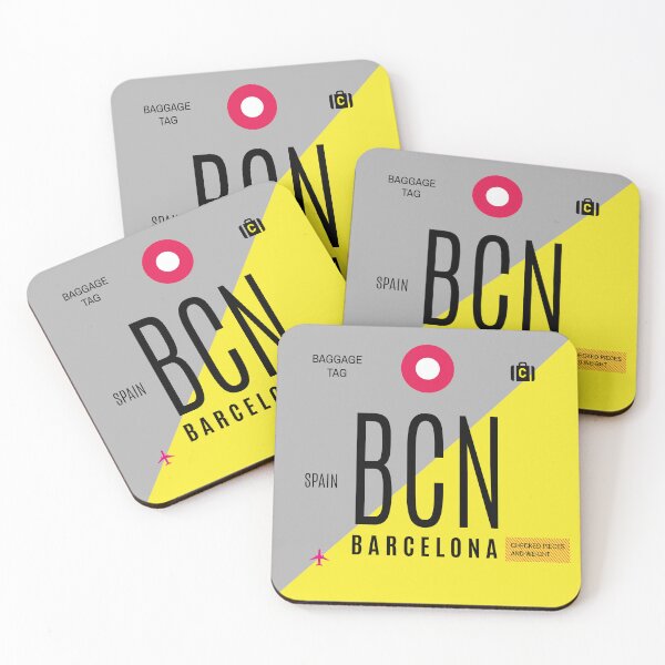 Item preview, Barcelona BCN - Luggage Tag Airport Barcelona Throw Pillow designed and sold by Cockpitstore.