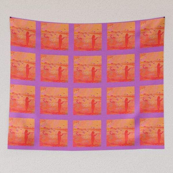 Item preview, Girl and Seagulls Abstracted in Neon Colors designed and sold by Dana Roper.