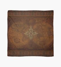 Steampunk Compass Rose & Antique Map Scarf
