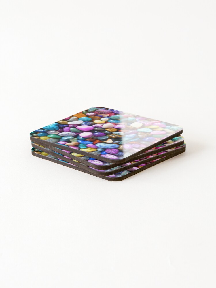 Thumbnail 4 of 5, Coasters (Set of 4), Colorful Naturally Polished Rocks Design designed and sold by CoupleCrafters.