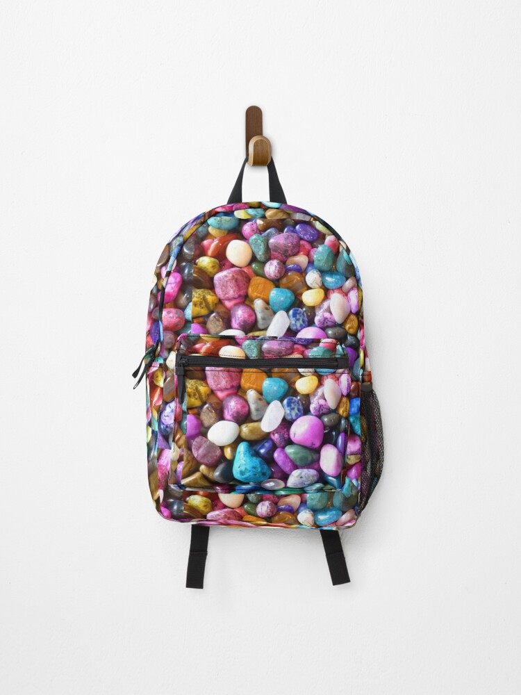 Thumbnail 1 of 3, Backpack, Colorful Naturally Polished Rocks Design designed and sold by CoupleCrafters.