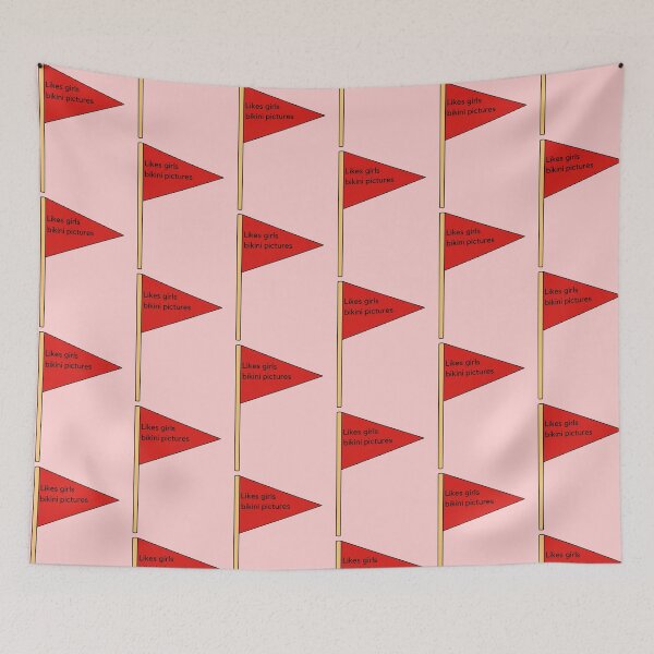 Item preview, Red Flags in Boys “Likes girls bikini pictures” designed and sold by Scrapbookpower.