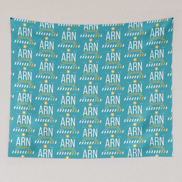 Item preview, Estocolmo ARN - Etiqueta de equipaje Aeropuerto de Estocolmo Cojín designed and sold by Cockpitstore.
