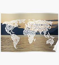 Lake View World Map Poster