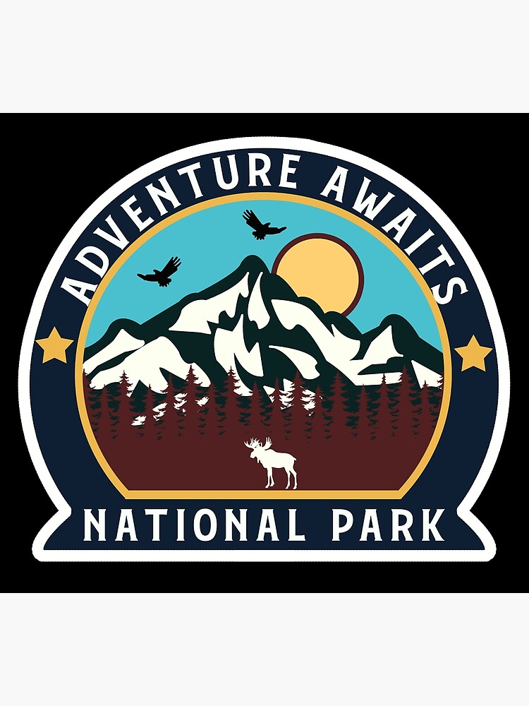 Disover Adventure Awaits National Park-vintage Premium Matte Vertical Poster