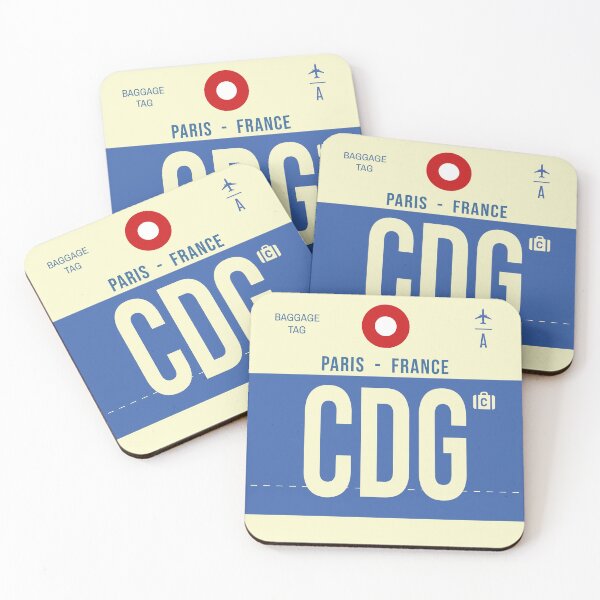 Item preview, París CDG - Etiqueta de equipaje Aeropuerto de París Cojín designed and sold by Cockpitstore.