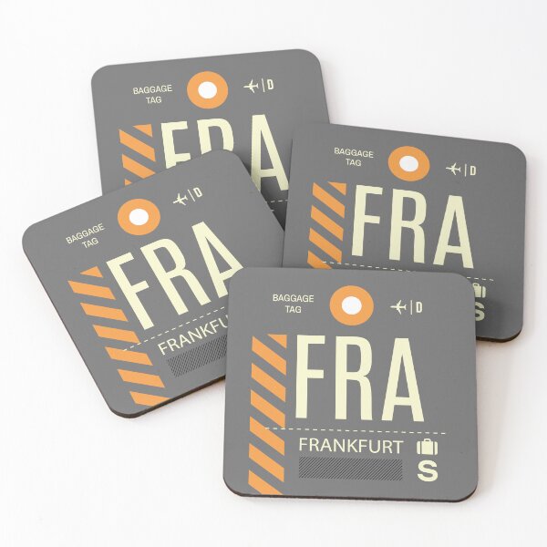 Item preview, Frankfurt FRA - Etiqueta de equipaje del aeropuerto de Frankfurt Cojín designed and sold by Cockpitstore.