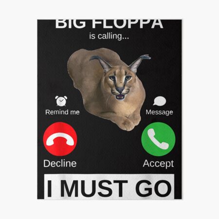 Big Floppa Is Calling Caracal Big Cat Floopa Memes Long Sleeve Shirt