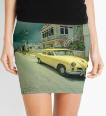 Yellow storm car Mini Skirt