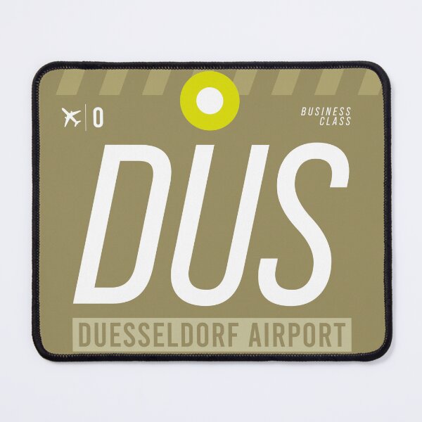 Item preview, Dusseldorf DUS - Luggage Tag Airport Dusseldorf Throw Pillow designed and sold by Cockpitstore.