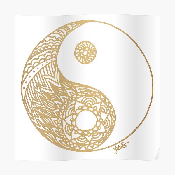 Gold Yin Yang Poster