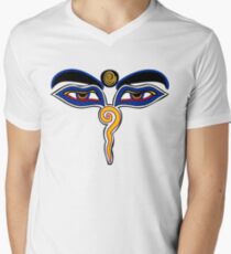 Buddha Eyes Symbol Men's V-Neck T-Shirt