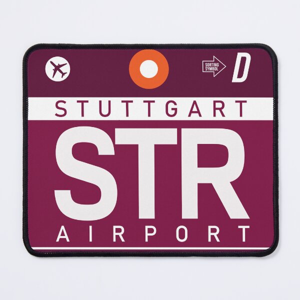 Item preview, Stuttgart STR - Luggage Tag Airport Stuttgart Throw Pillow designed and sold by Cockpitstore.