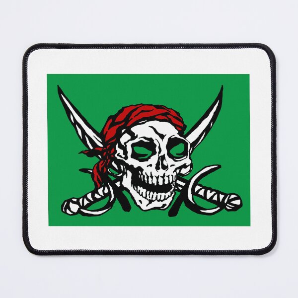 Item preview, Pirate Skull Crossed Swords Green Background designed and sold by CreativeCranium.