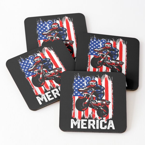 Item preview, Merica American Flag Motorcross Dirt Bike USA 4th of July designed and sold by Sarena84.