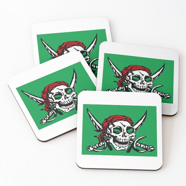 Item preview, Pirate Skull Crossed Swords Green Background designed and sold by CreativeCranium.