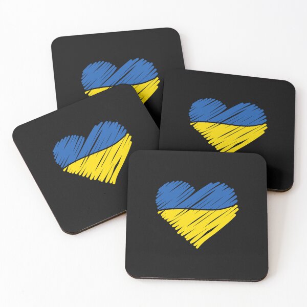 Item preview, Ukraine Flag Heart Shape designed and sold by DearSunny.