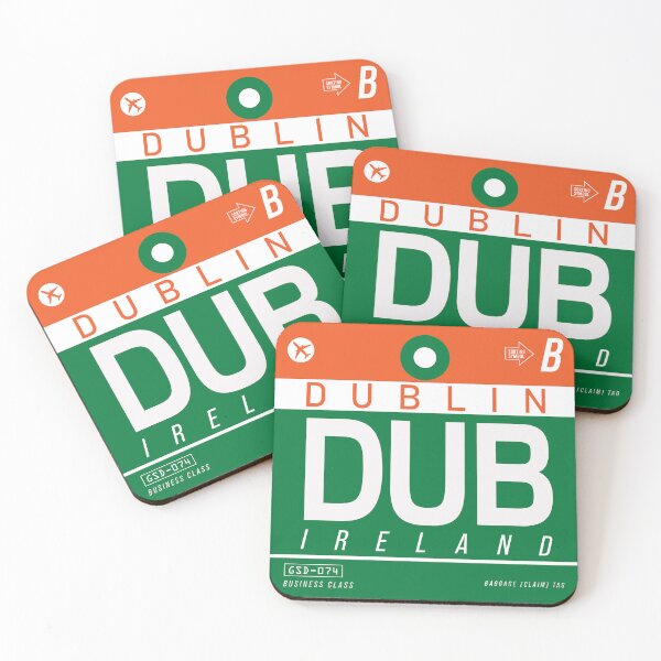 Item preview, Irlanda DUB - Etiqueta de equipaje Aeropuerto Irlanda Cojín designed and sold by Cockpitstore.