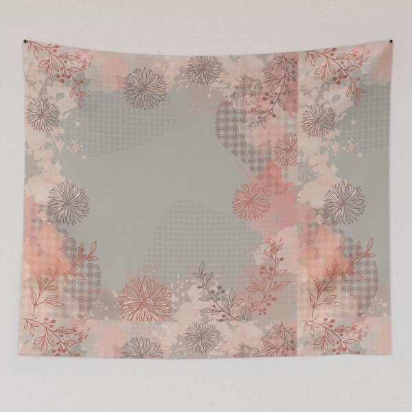 Item preview, square scarf with abstract floral pattern designed and sold by mrtsupriadi.